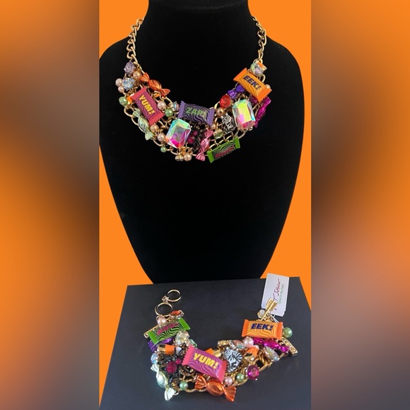 Betsey Johnson Jewelry - Betsey Johnson Bracelet & Necklace Set Multicolor Candy Charm